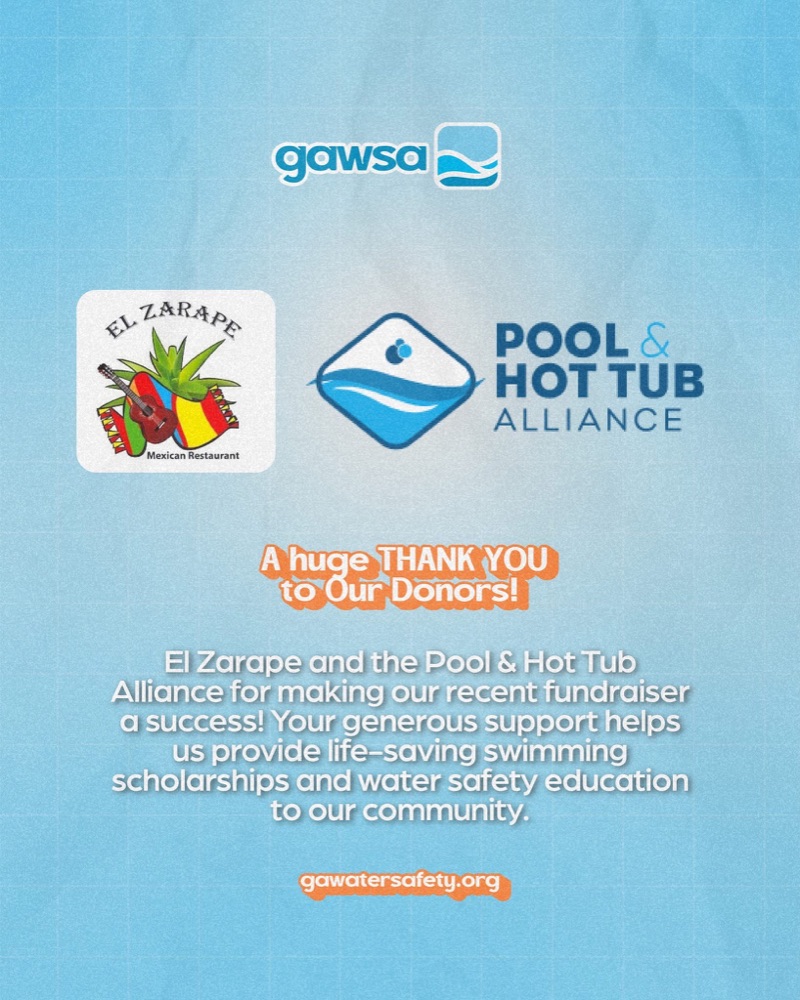 El Zarape and the Pool & Hot Tub Alliance thank their donors for the GAWSA fundraiser